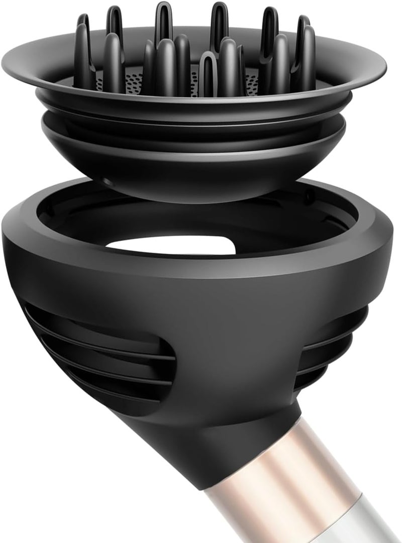 AIKOLZON Large Round Volumizing Brush Attachment for Dyson Airwrap Stylers (HS01/HS05) - XL Oval Copper Hair Brush for Bouncy Blowout, Root Lift & Salon Curls (Upgraded Diffuser) - Image 1